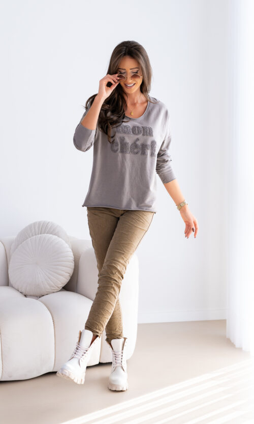 Bluza/Bluzka Fiory - Fango (odcień brazu), S/M