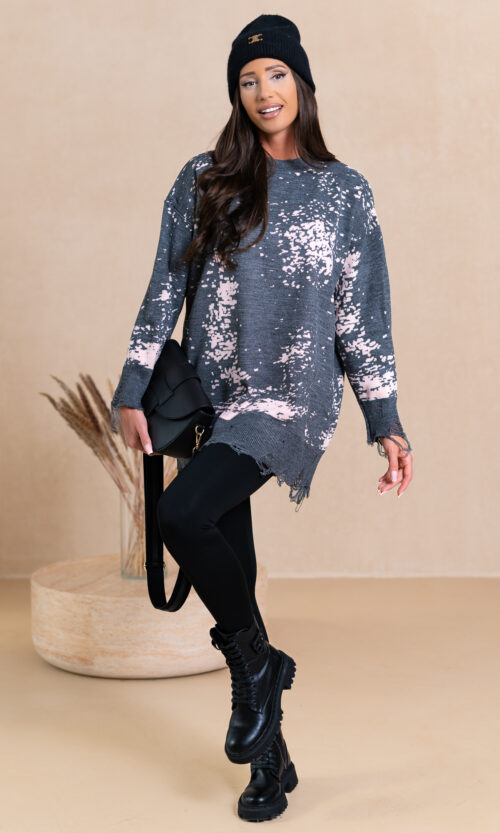 Sweter/Tunika World I - Szary, S/M