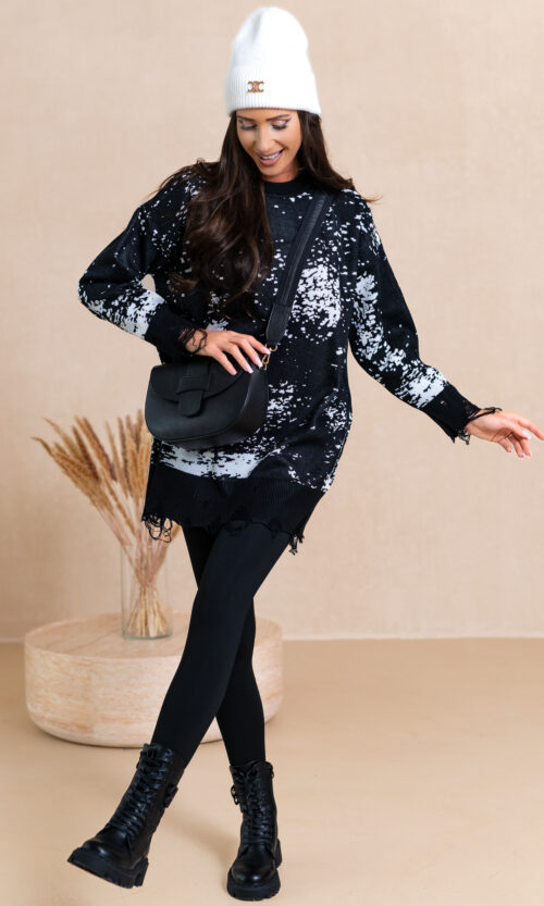 Sweter/Tunika World I - Czarny, S/M