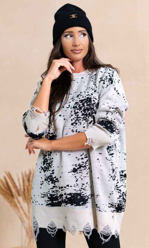 Sweter/Tunika World I - Śmietankowy, S/M