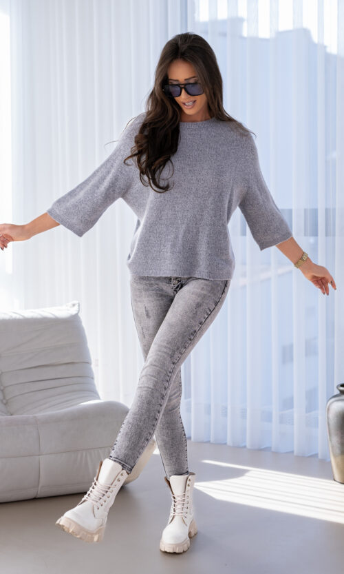 Sweter Georgina - S/M, Jasny Szary