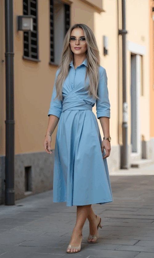 Sukienka Julie - Błękitny, S/M