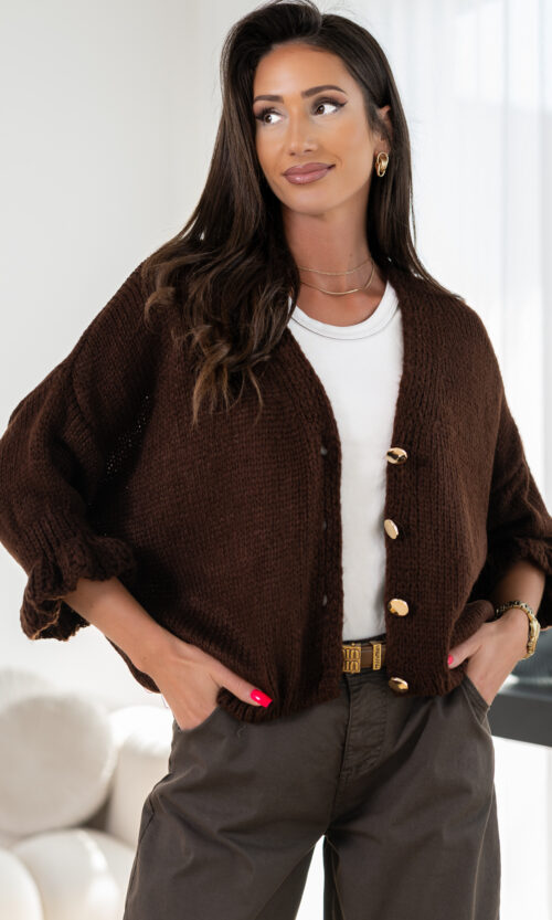 Sweter Carolain - Gorzka czekolada, S/M