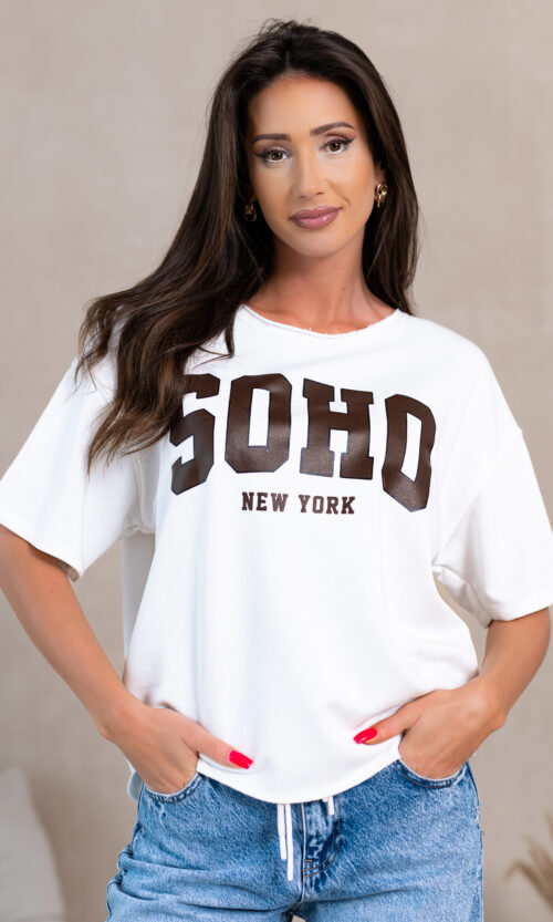 Bluzka t-shirt SOHO - XS/S, Biały