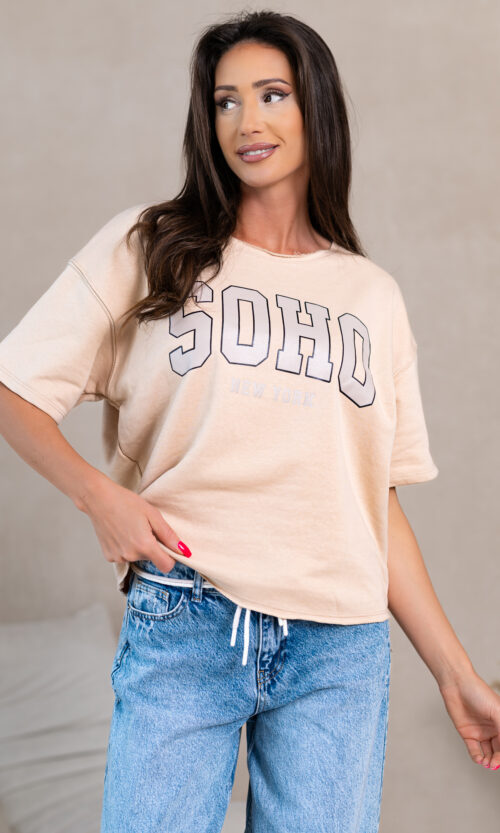Bluzka t-shirt SOHO - XS/S, Capuccino