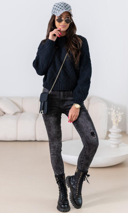 Sweter KURLA - Czarny, S/M