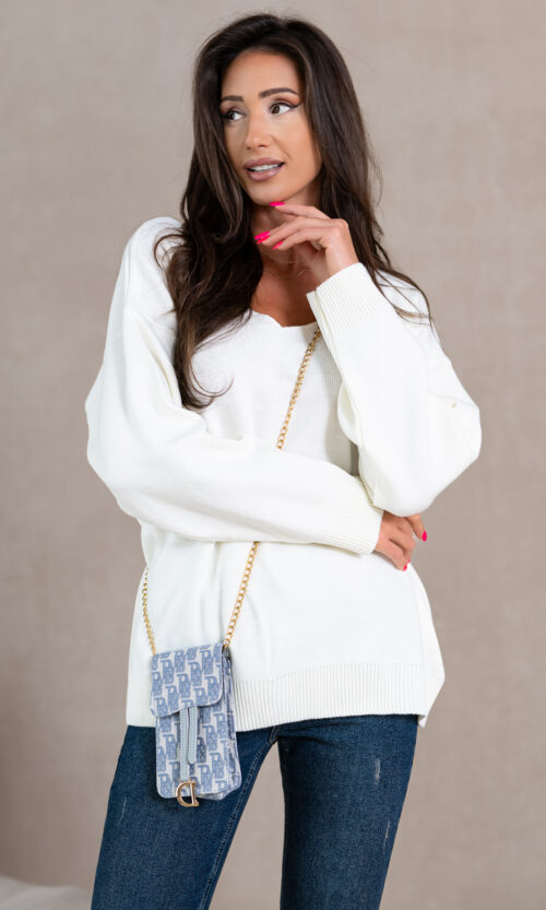 Sweter Frolinds - M/L, Biały