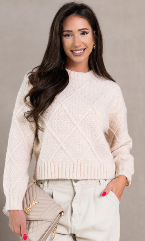 Sweter KURLA - Ecru, S/M