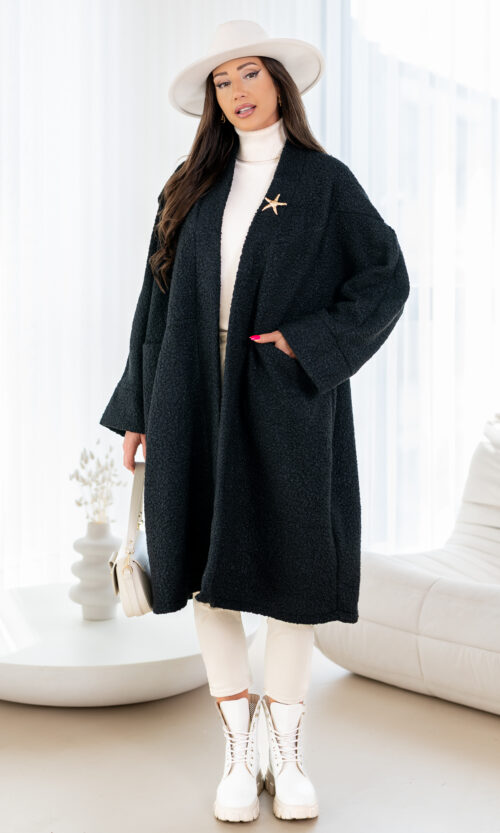 Płaszcz/Kardigan Mona - Czarny, M/L