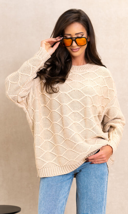 Sweter Megusti - L/XL, Beżowy