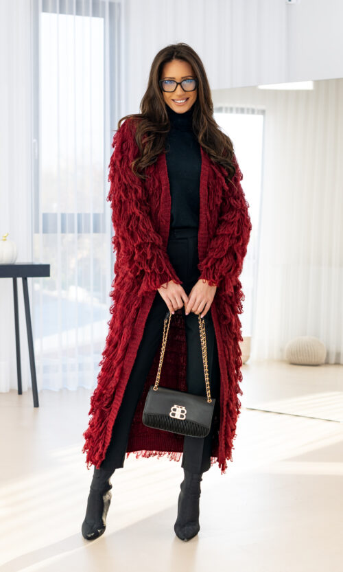 Kardigan Morii DŁUGI - Bordowy, S/M