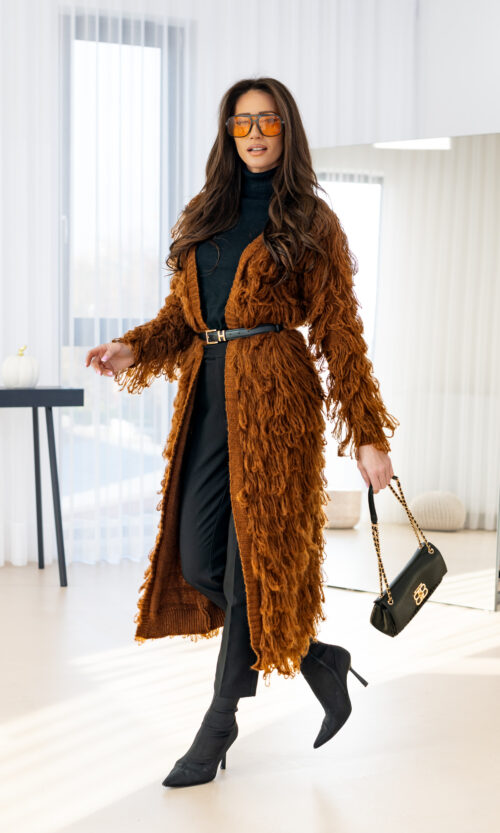 Kardigan Morii DŁUGI - Gorzka czekolada, S/M