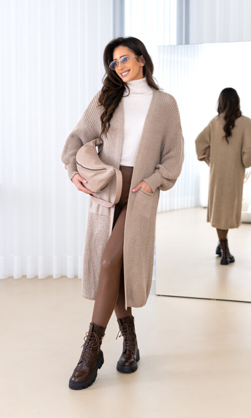 Kardigan Celinda - Fango (odcień brazu), S/M