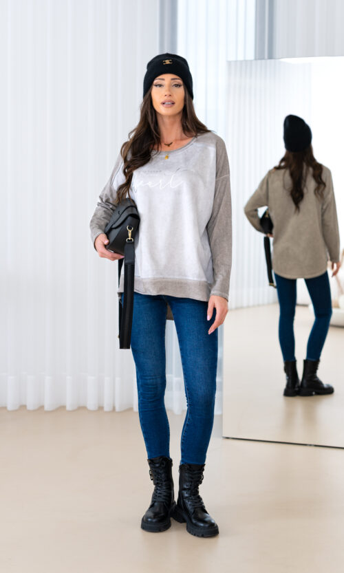 Bluzka Velveet - L/XL, Fango (odcień brazu)