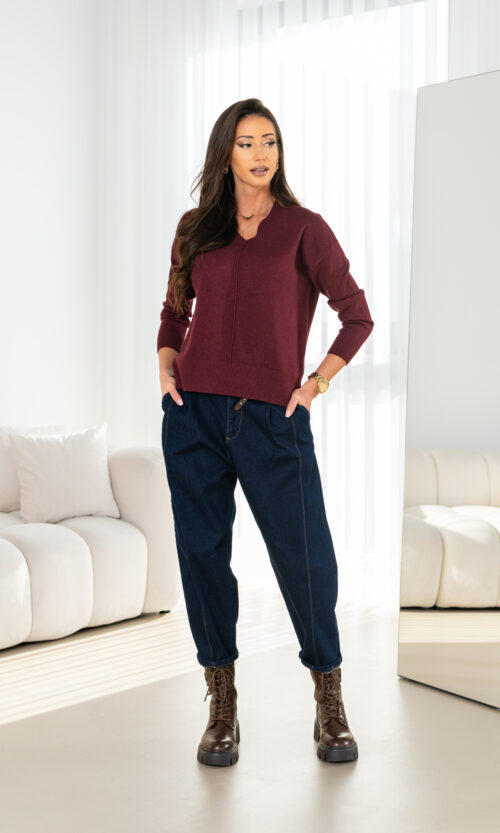 Sweter Zenobi - S/M, Bordowy