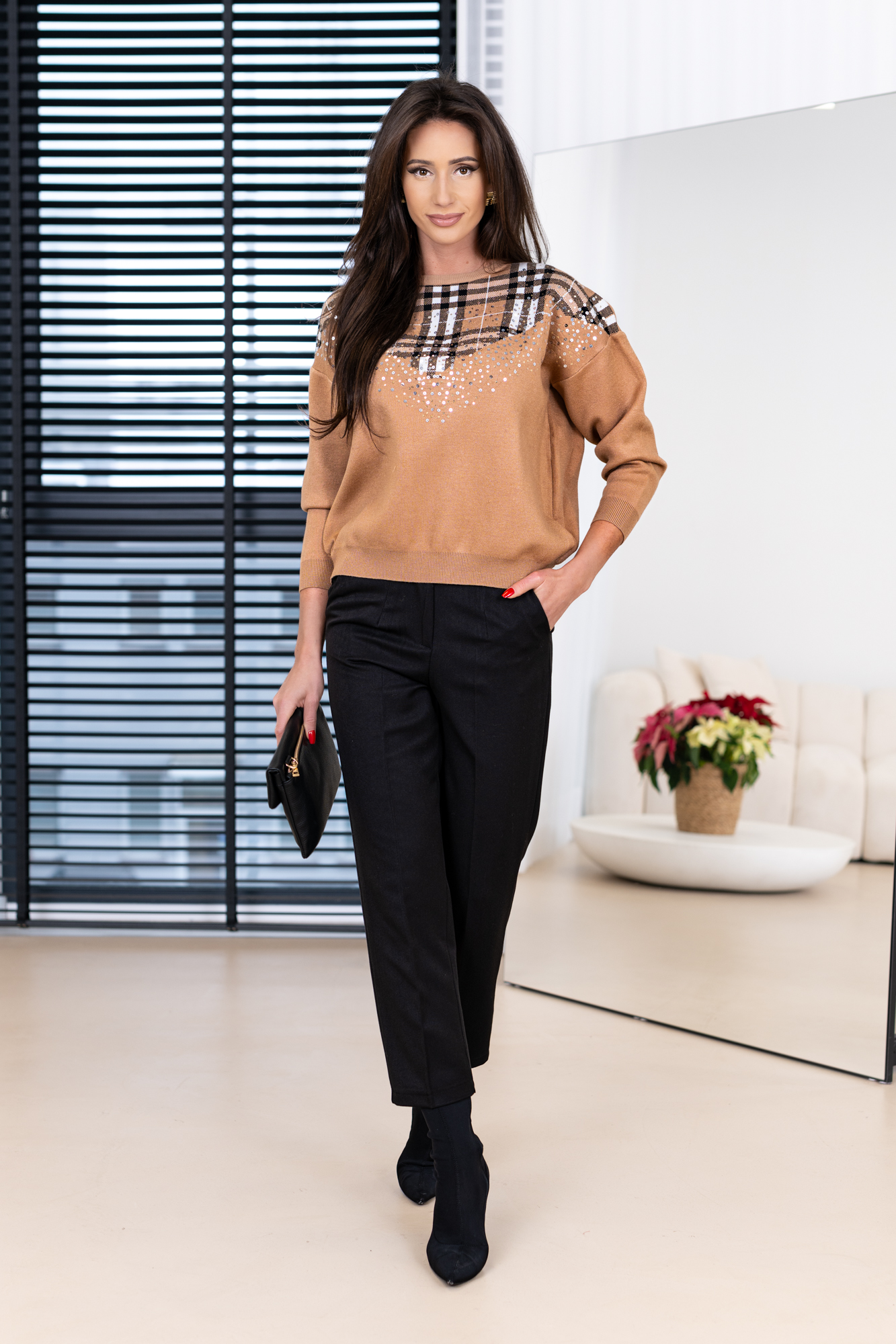 Sweter Holiday Sparkle Check - obrazek 14