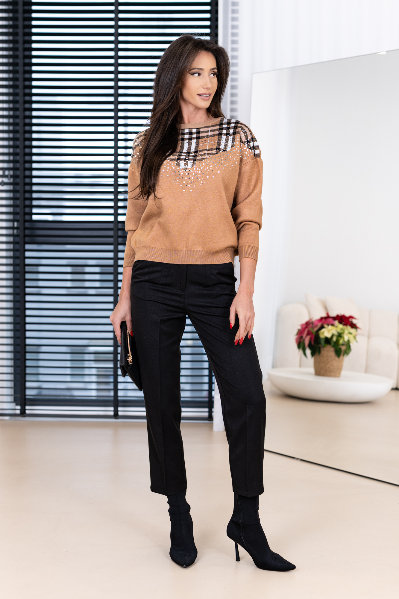 Sweter Holiday Sparkle Check - obrazek 15