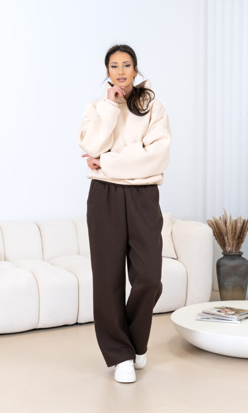 Viralowe spodnie JA-MODISTA - XS/S, Gorzka czekolada