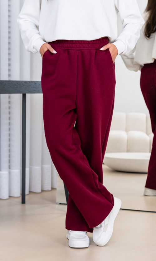 Viralowe spodnie JA-MODISTA - XS/S, Bordowy