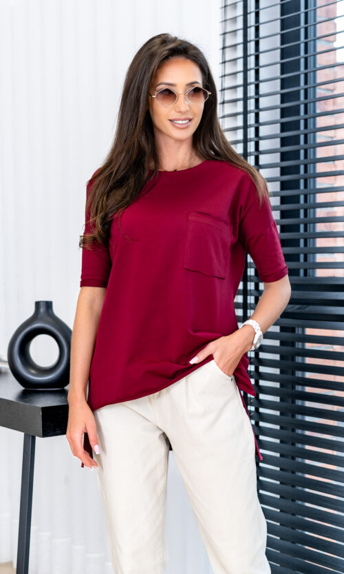 Bluzka/Tunika Bibi - XS/S, Bordowy