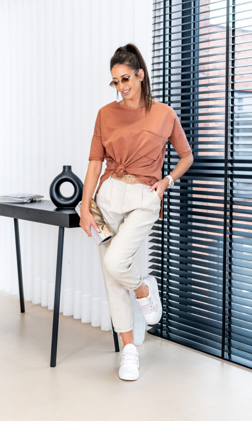 Bluzka/Tunika Bibi - XS/S, Karmelowy