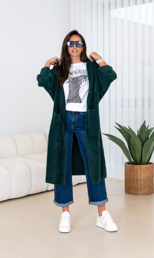 Płaszcz/Kardigan Marabill - Butelkowa zieleń, XL/XXL