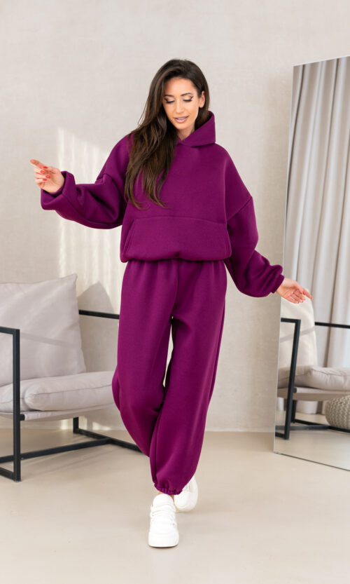 Viralowy komplet JA-MODA - XL/XXL, Śliwka