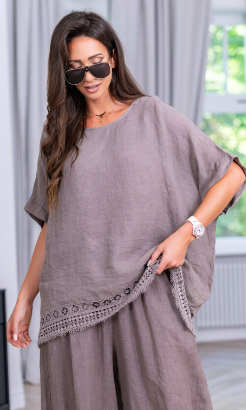 Bluzka Helipsa - L/XL, Fango (odcień brazu)