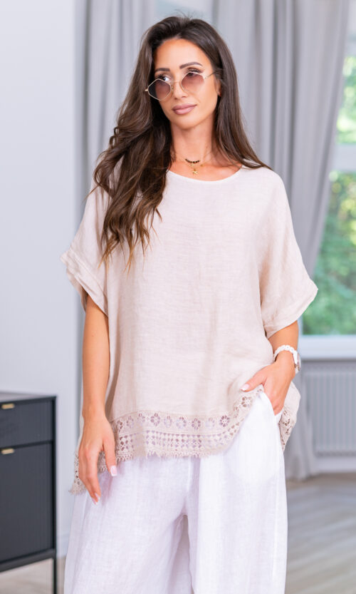 Bluzka Helipsa - XXL/XXXL, Beżowy